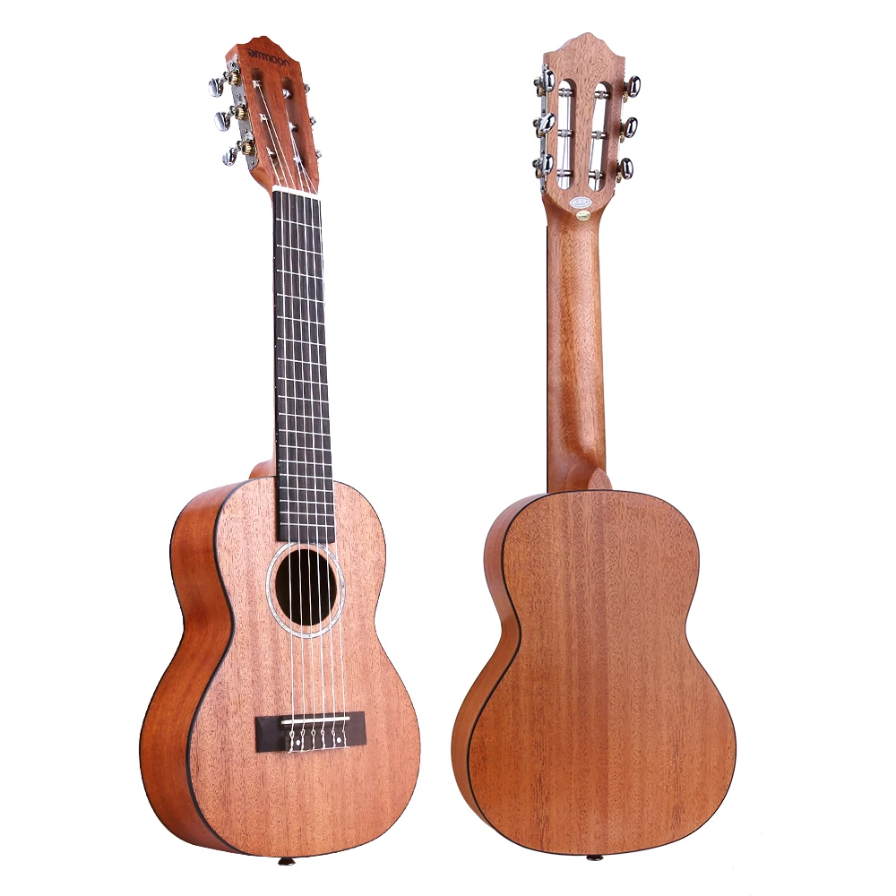 Акустическая гитара укулеле ammoon гуталеле 28 дюймов из красного дерева с ремешком