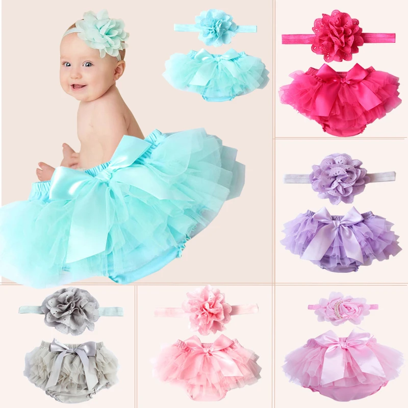 Кружевные шорты для маленьких девочек шаровары с оборками и головным убором