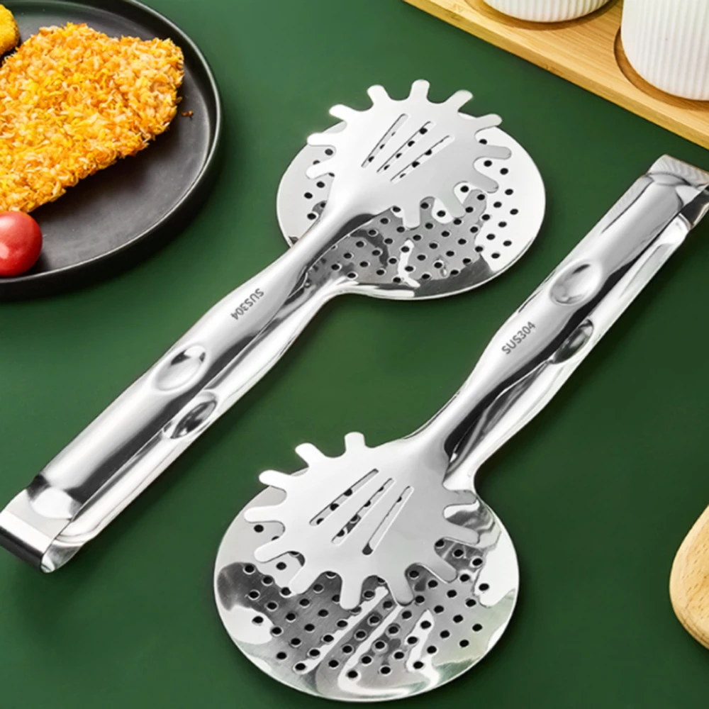 

Stainless Steel Filter Clip Mesh Spoon Fried Food Scoop Drain Oil Food Clip Frying Clip Dessert Tongs Kitchen Gadgets