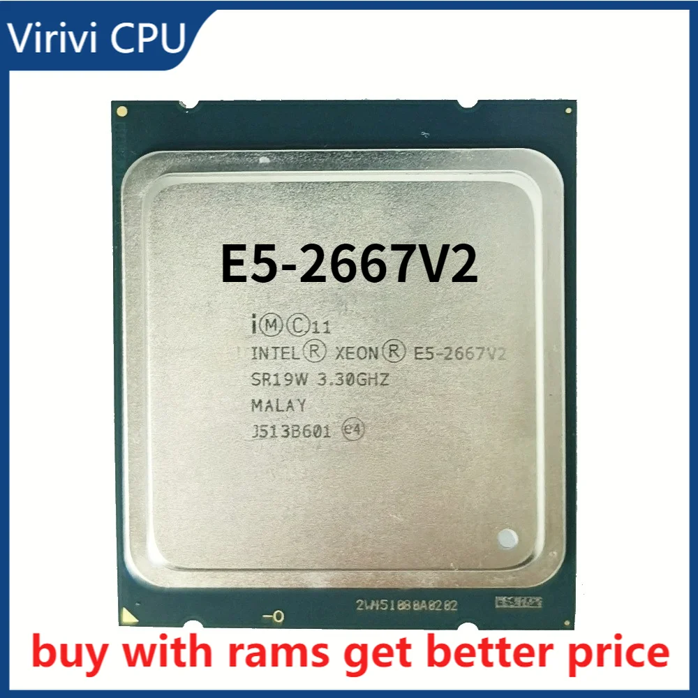 

Процессор Intel Xeon E5 2667 v2, 3,3 ГГц, 8 ядер, 16 потоков, 25 Мб кэш-памяти, SR19W, 130 Вт