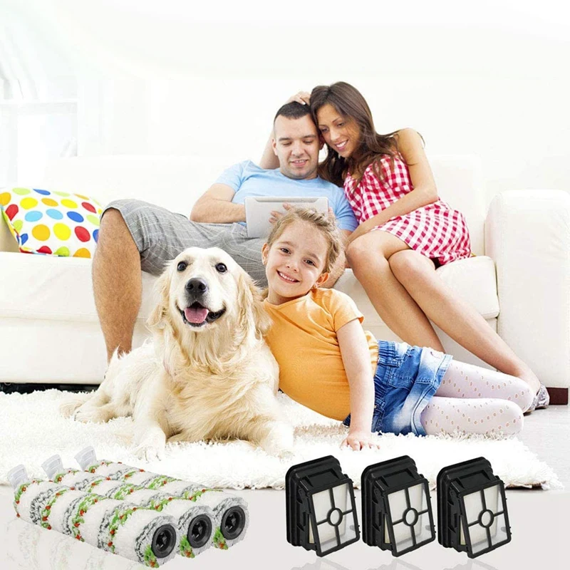 

Replacement Parts Brush Roller for Bissell 2554A Vacuum Cleaner Vacuum Filter(4 Brush Roll + 4 Filters+1 Cleaning Brush)