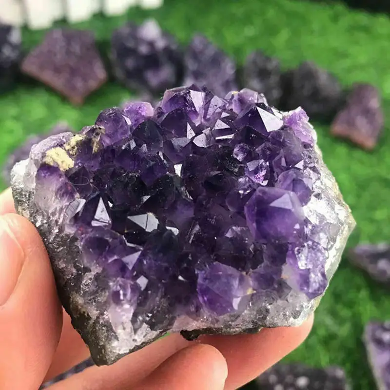

News Natural Amethyst Cluster Deep Violet Quartz Amethyst Block Irregular Specimen Energy Healing Stone for home decoratio