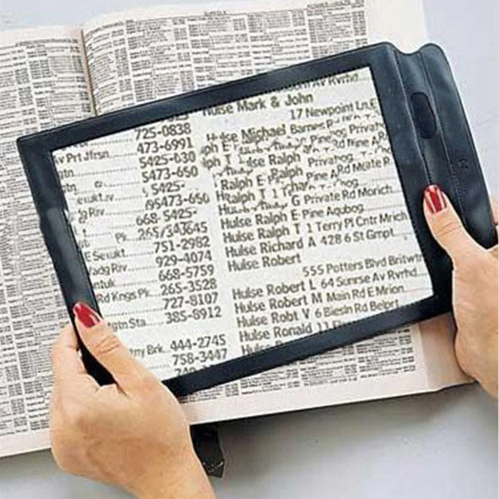 

Lenses Magnifier A4 Large Sheet Magnifying Glass Handheld Anti-Fall Lens Page Magnification Aid For Reading Newspapers Books