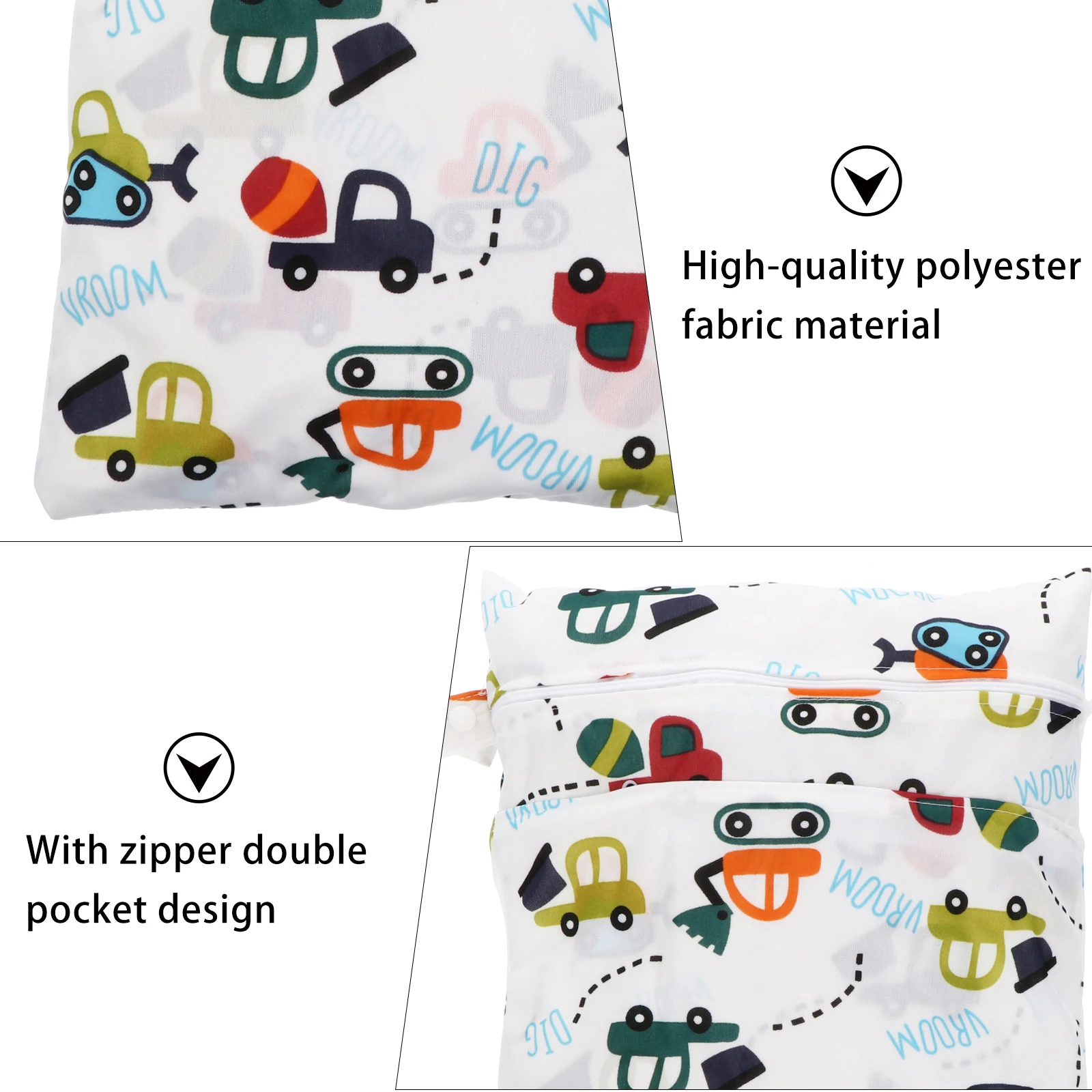 

4pcs Lightweight Reusable Waterproof Stroller Bag Zipper Bag for Family Friends
