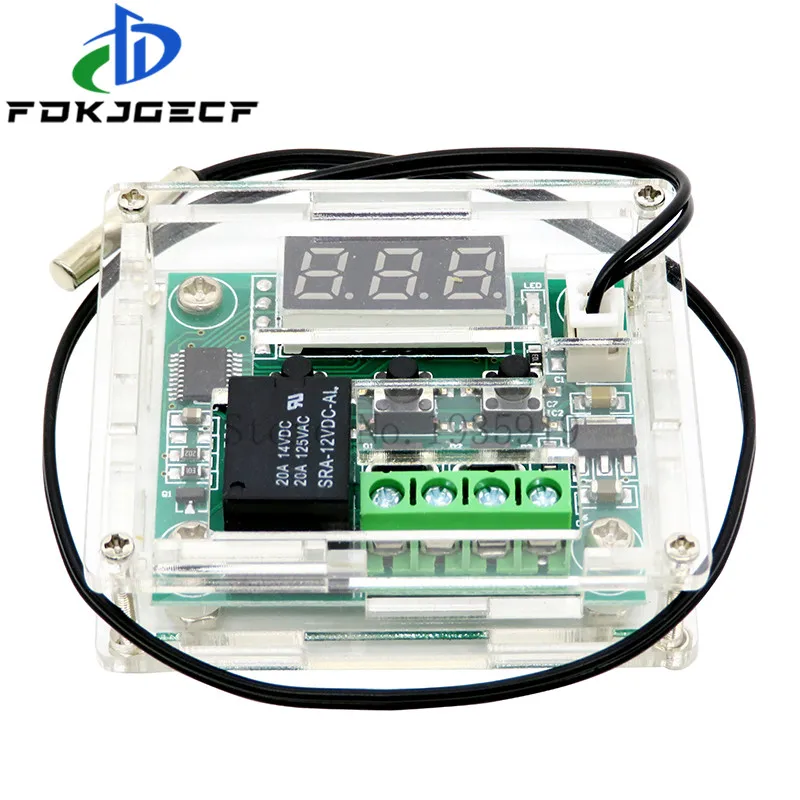 

10 шт. W1209 DC 12V Красный температура отопления охлаждения Термостат Температурный контроль Переключатель Регулятор температуры + акриловая ко...
