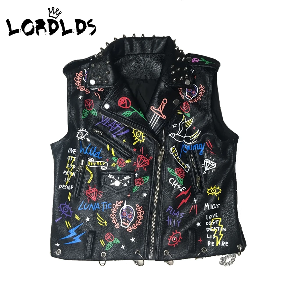 Жилет LORDLDS женский кожаный мотоциклетная уличная одежда из искусственной кожи