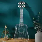 Укулеле 21 дюйм, 4 струны, портативный прозрачный мини-гитара из АБС-пластика, музыкальный инструмент для начинающих, подарки