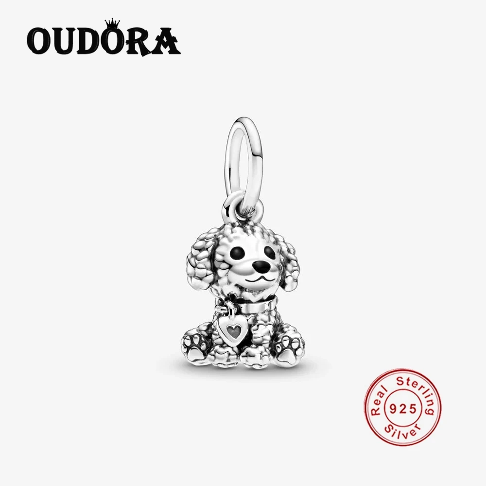 

925 Sterling Silver Poodle Puppy Dog Dangle Charm Fit Original Pan Charms Bracelet 925 Silver Fasion Jewelry DIY Berloque