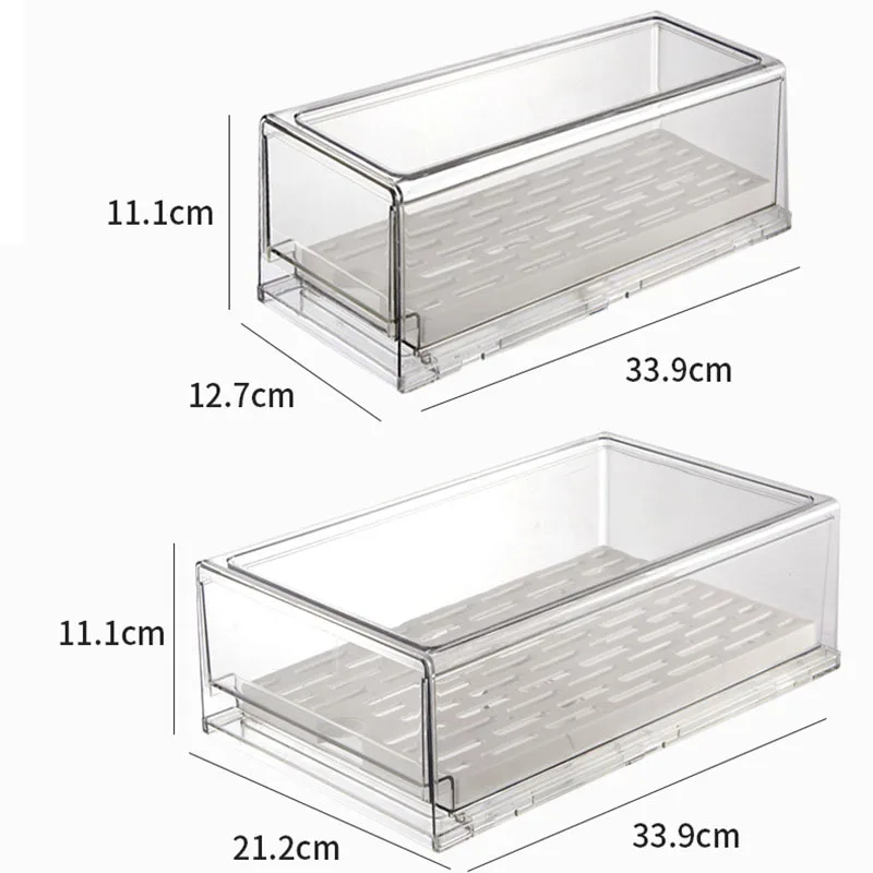 Transparent Drawer Refrigerator Storage Box Food Organizer Storage Containers Fruit Vegetable Fresh-keeping Box Can Be Stacked images - 6
