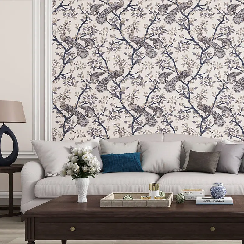 

American Vountry Animal Pattern Vinyl Waterproof Wallpaper Non Adhesive Home Background Wall Decor Peel and Stick Wall Stickers