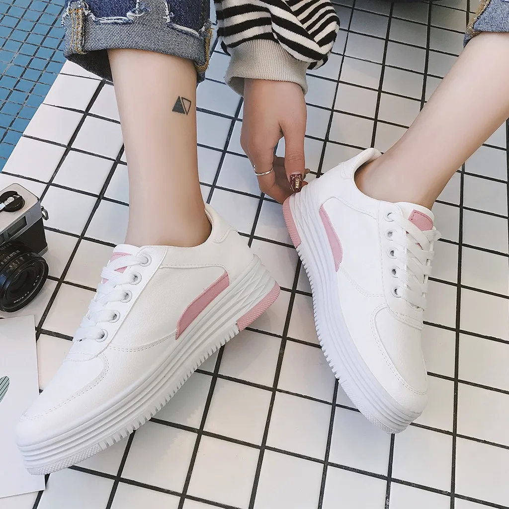 Женские кроссовки на платформе со стразами белые дышащие из искусственной кожи