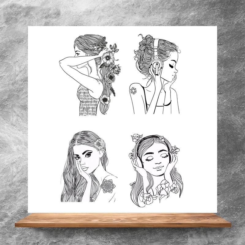 

warm Beautiful Girls Clear Stamps DIY Scrapbooking Album Card Making DIY Decoration Making Embossing Stencil