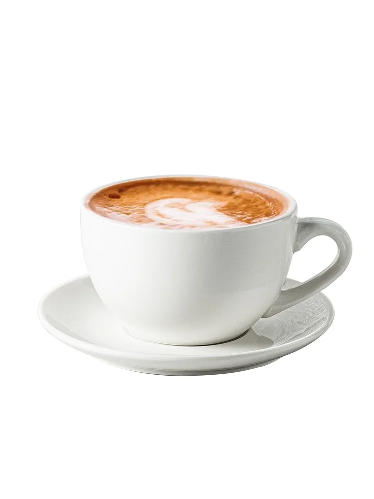 Европейская кофейная чашка набор блюдце белая с ручкой нескользящая