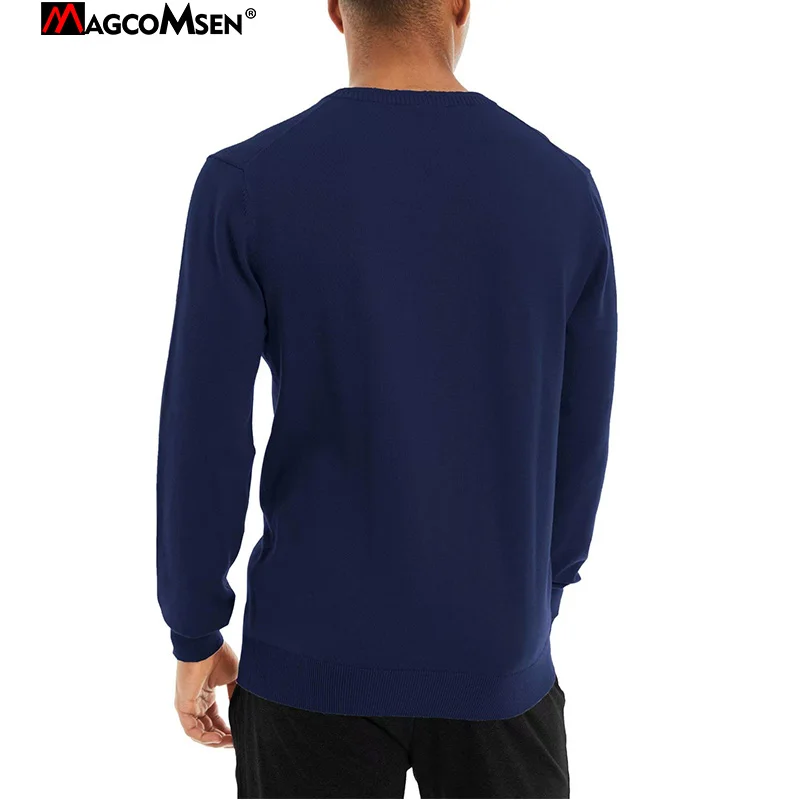 MAGCOMSEN Winter Men Sweater 2021 Autumn New Fashion Casual Pullover V-Neck Cotton Knitted Streetwear Long Sleeve Knitwear | Мужская