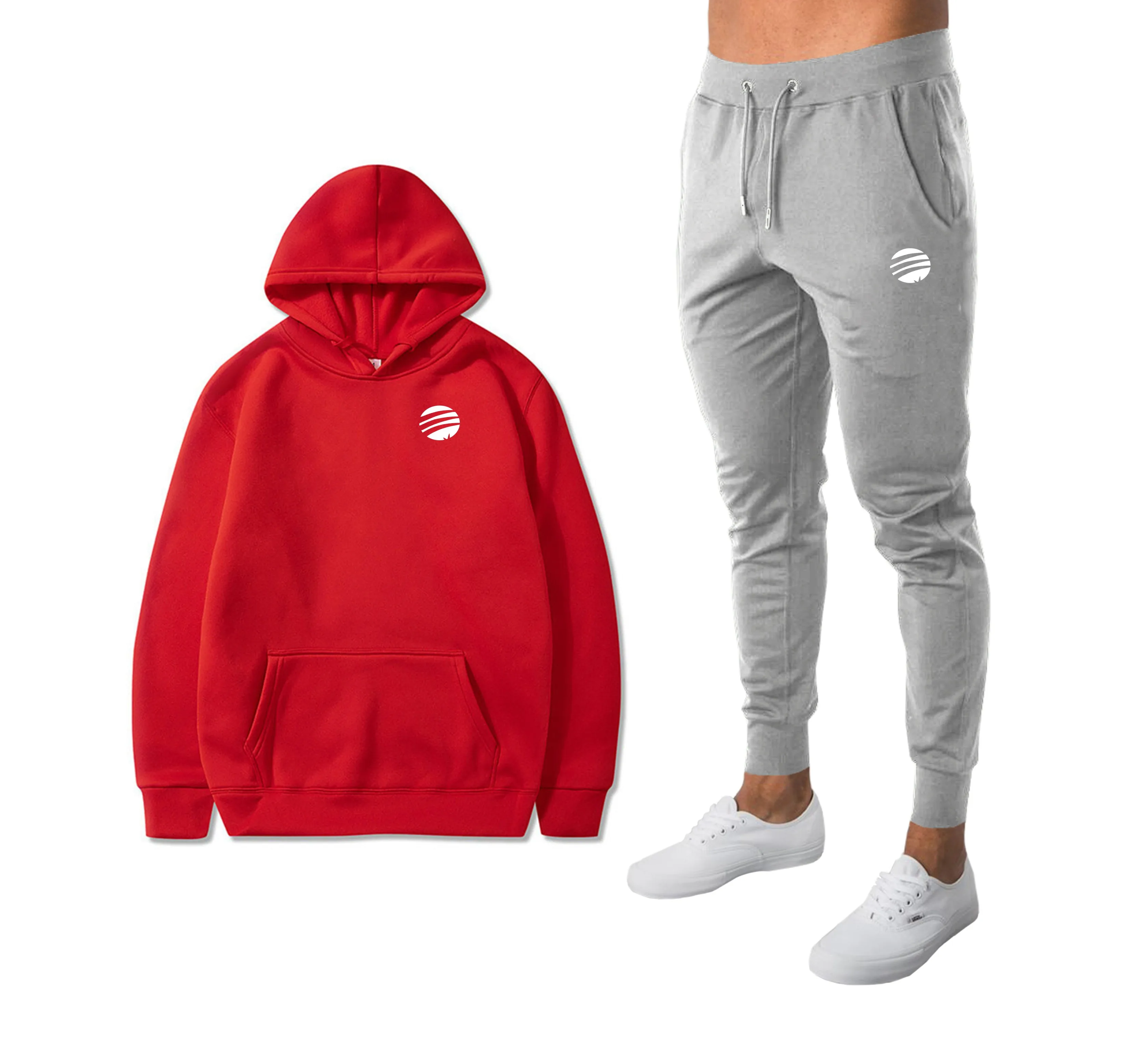 Спортивный костюм для мужчин Быстросохнущий с капюшоном весны и осени набор