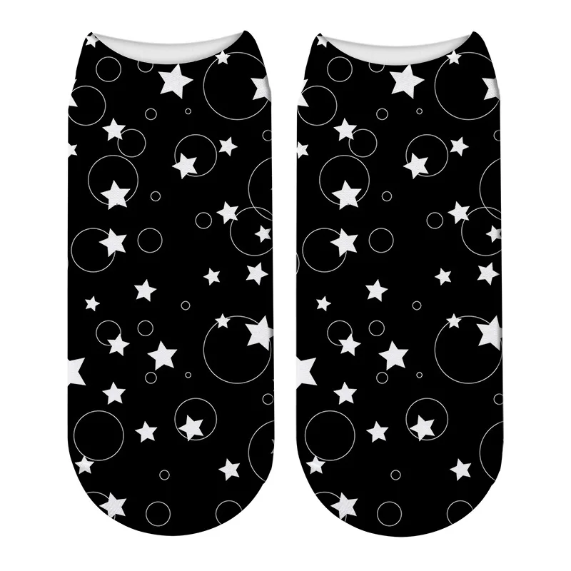 Милые узорчатые носки в стиле Харадзюку женские хлопковые крутые короткие с