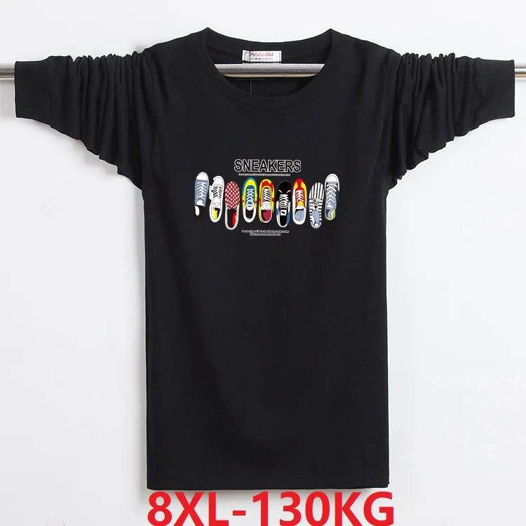 Мужские футболки Длинные рукава нижнее белье на осень зиму размера плюс 7XL 8XL с