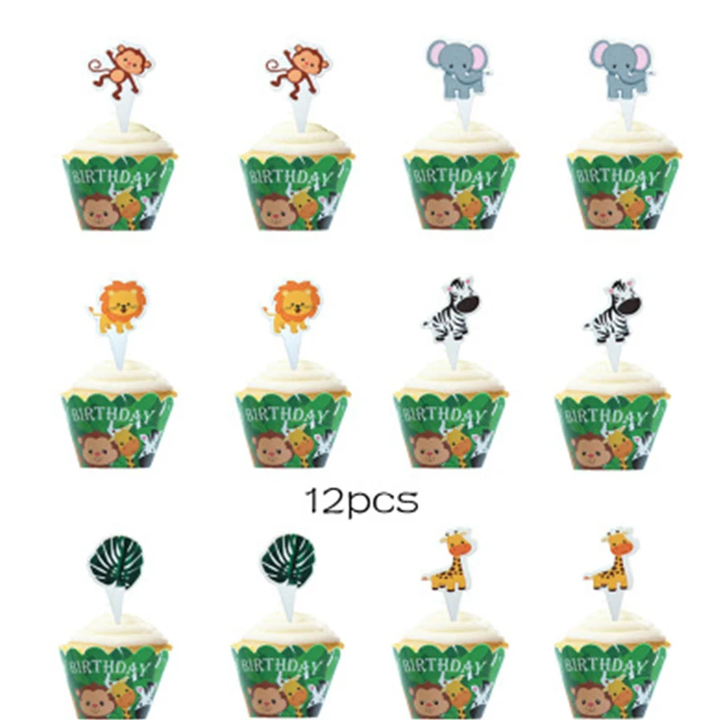 Детское украшение на день рождения Экологичная бумага для джунглей одноразовая