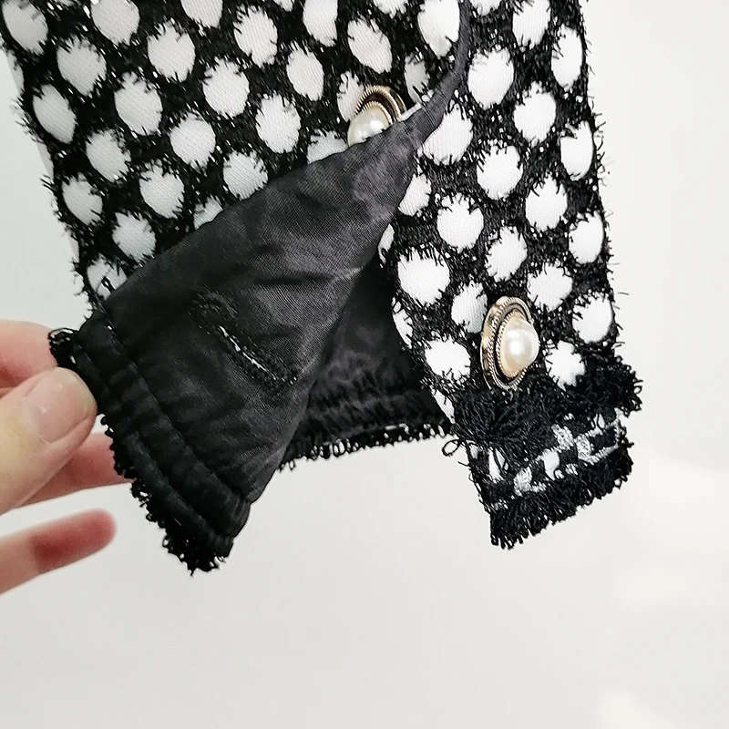 

SISPELL Print Palid For Female Coat Puff Long Sleeve O Neck Cropped Woemn's Coat Fashion Autumn Streetwear Tide New 2021