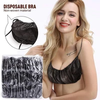 50pcs disposable underwear set white black non woven fabric tube top bra and panties beauty salon sweat sauna women supplies