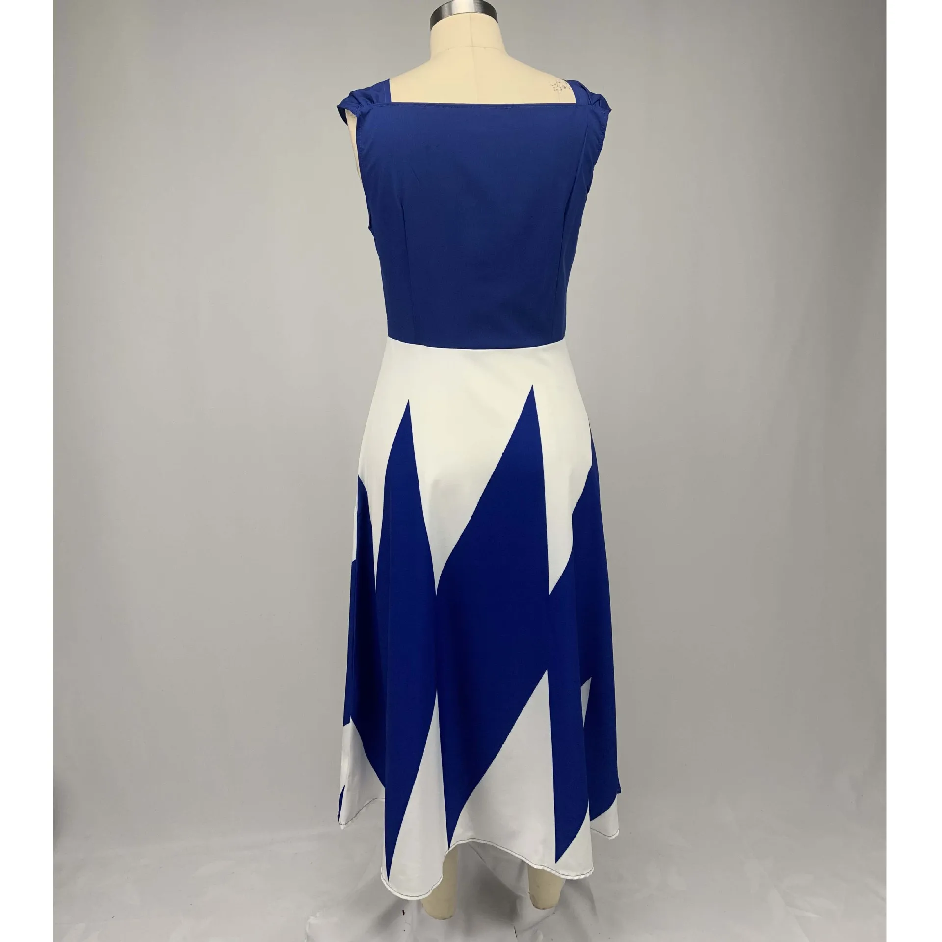 Летнее платье 2021 Женская обувь в винтажном стиле с геометрическим принтом