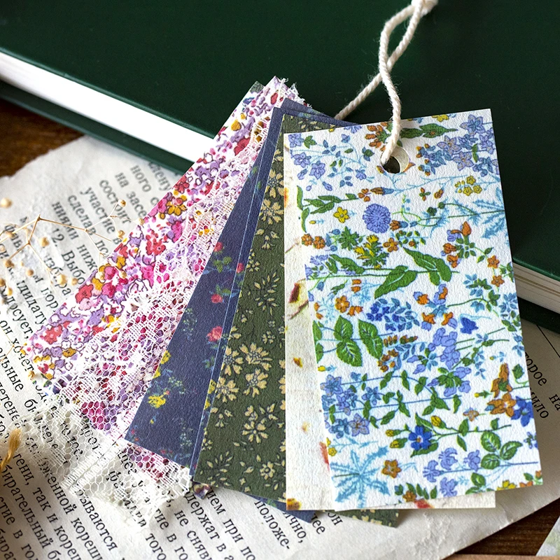 

50 Pcs/lot Plant Manual Series Decorative paper Tearable Diy Collage Scrapbooking material paper Planner handmade Craft Supplies