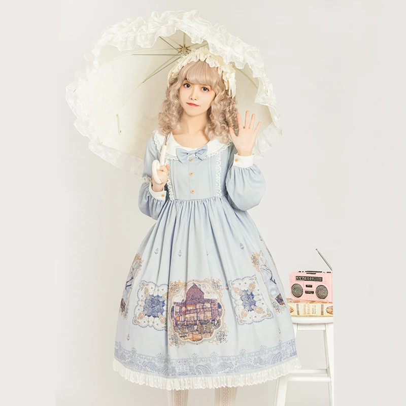 Платье принцессы в стиле Сладкая Лолита повседневвечерние винтажное кружевное