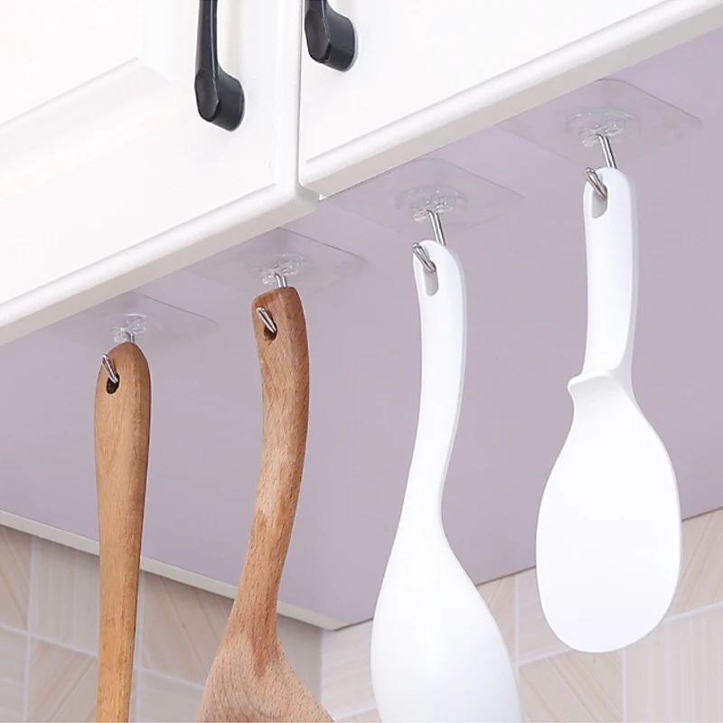 4 шт. крепкая прозрачная настенная вешалка для ванной бытовая стойка экономии