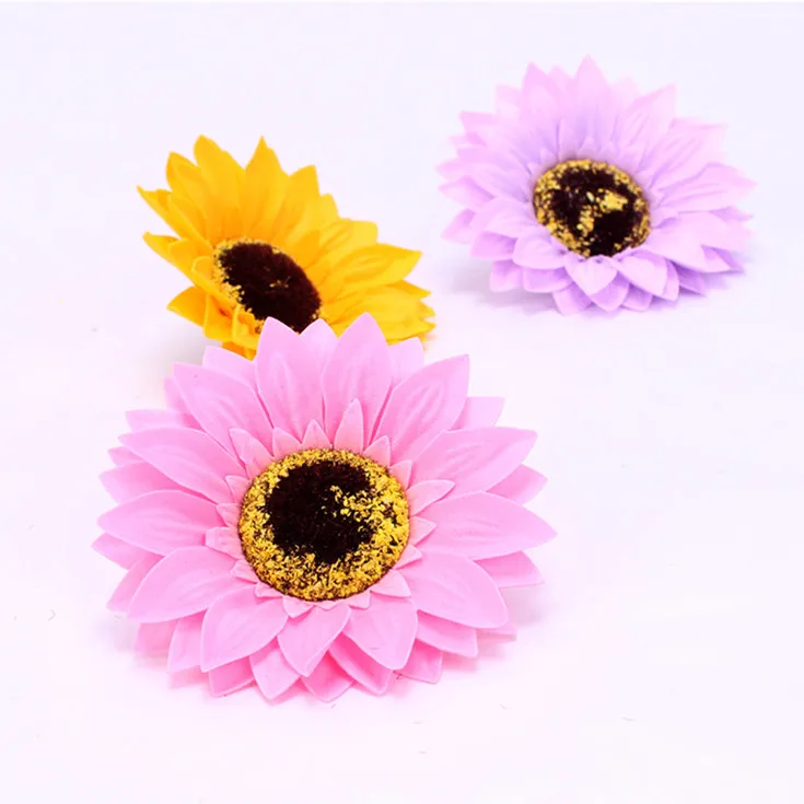 

5pcs/8.5cm Head,Artificial Soap Flower head,High Simulation display Soap Scented sunflower for DIY Wedding Party Home decoration