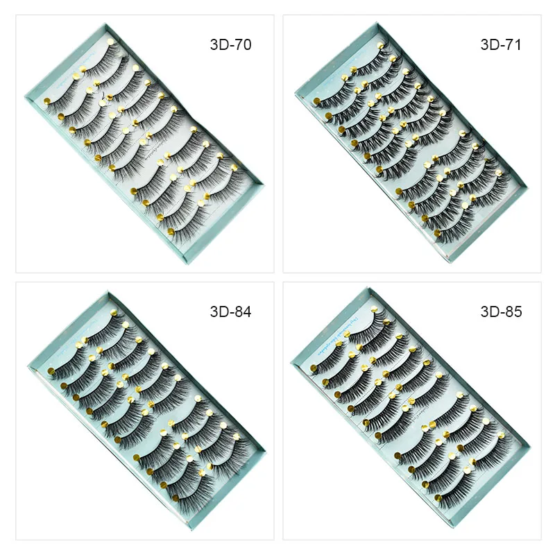 10 пар 3D искусственный норковый волос накладные ресницы натуральные спутанные