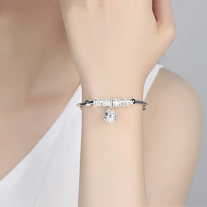 Модное серебряное 925 пробы Серебряное очарование искусственный камень браслет