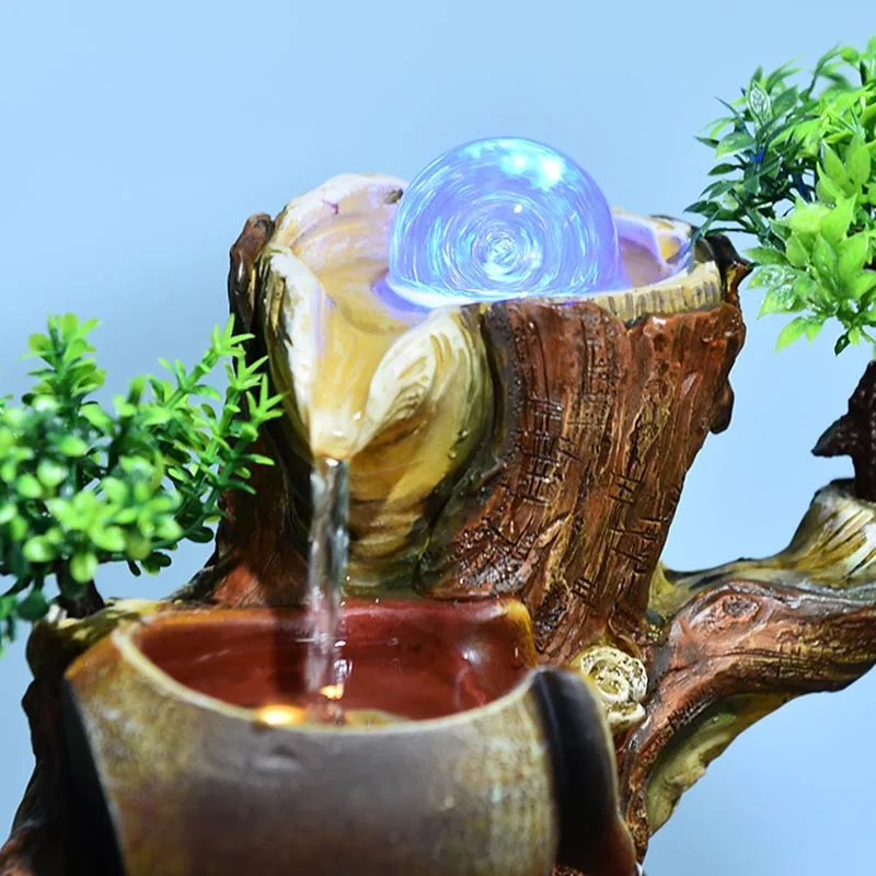 Креативный фонтан из смолы 110 В/220 В настольный с водой фэн-шуй колесо для