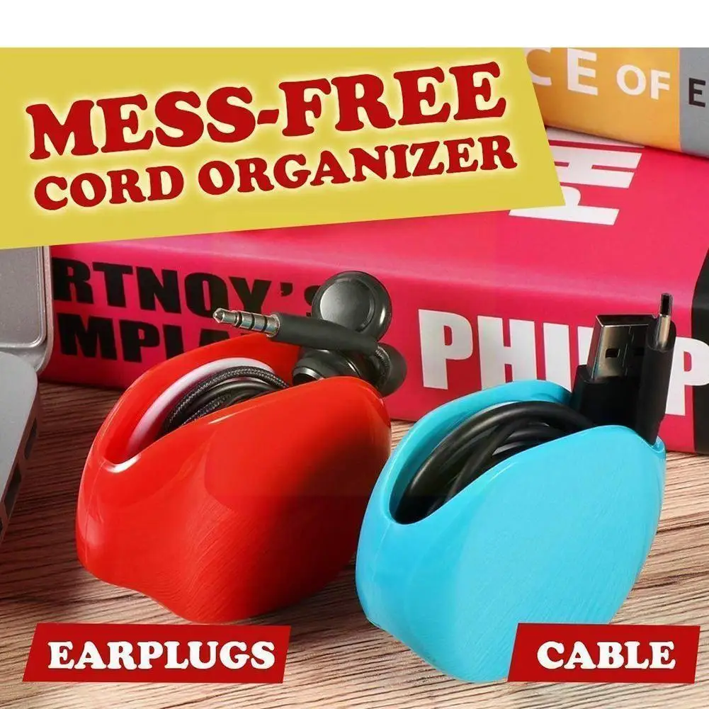 

Desktop Data Cable Organizer Headphone Charging Cable Device Storage Headphone Cable Take-up Device Y7X7