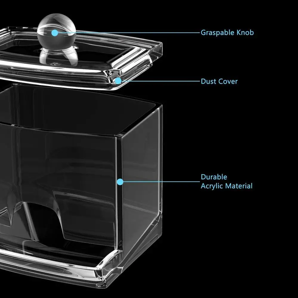 Desktop Cosmetic Cotton Swab Storage Box Home Daily Necessities Dressing Table Transparent Plastic Toothpick | Дом и сад