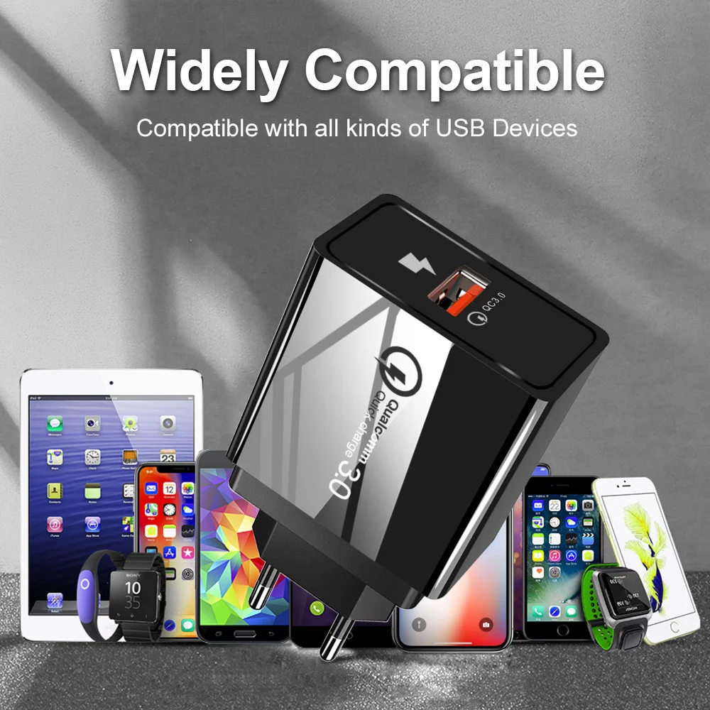 USB зарядное устройство EU US для iphone X 8 7 6 huawei xiaomi быстрая зарядка QC4.0/3 0 5 В/3A адаптер