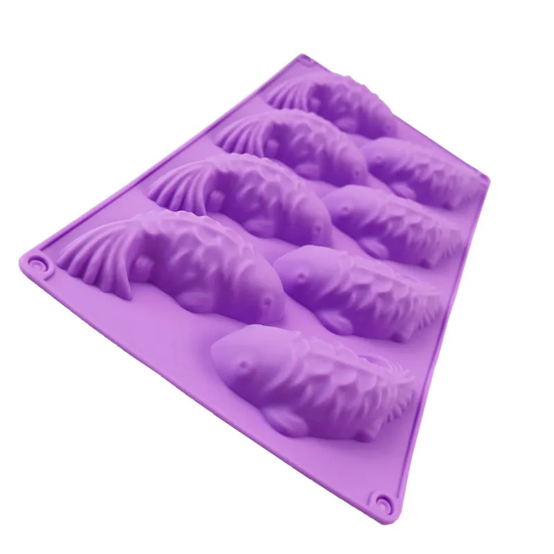 8 даже Золотая рыбка Карп больше чем мыло ручной работы силиконовая форма для