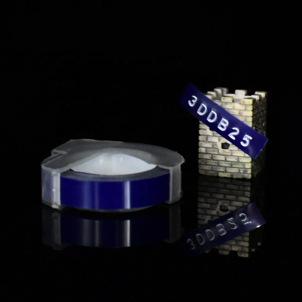 Purple blue 1 рулон 6/9/12 мм 3D для тиснения, из ПВХ этикетки ленты совместимый с dymo 1610 1880 12965 ручной принтеры этикеток для Motex E101 этикетка производители - Цвет: Purple blue