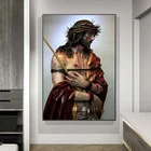 Абстрактная картина с Иисусом, настенные картины, картины для украшения дома