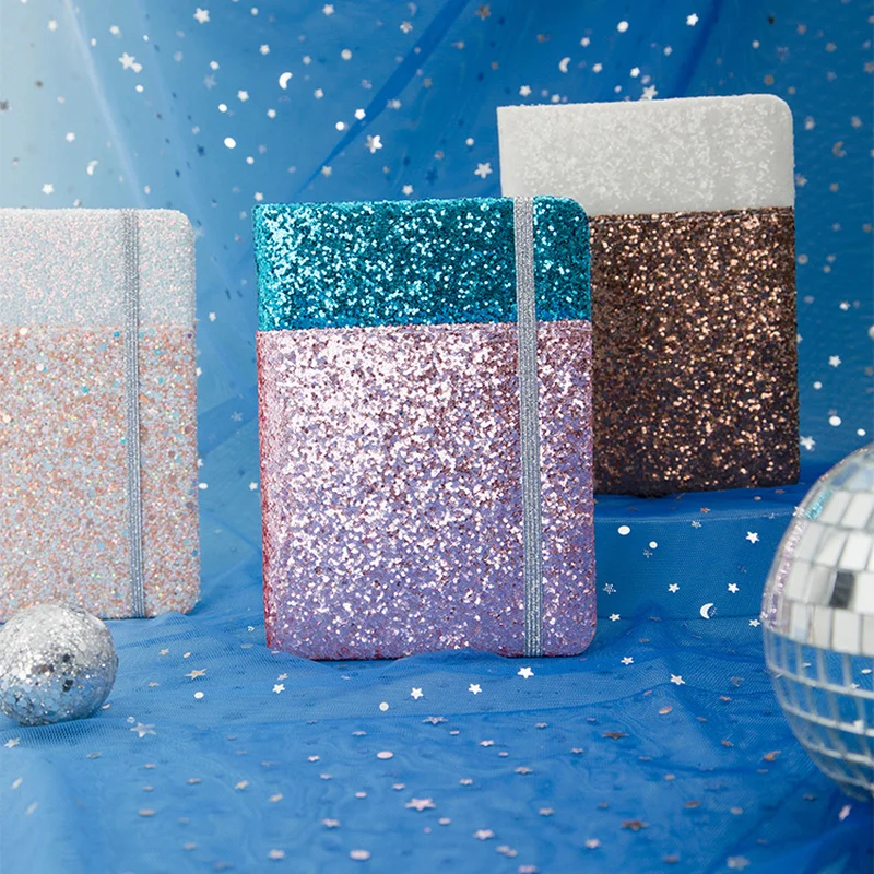 Портативный лазерный блокнот A6 с блестками тканевый дневник милый простой