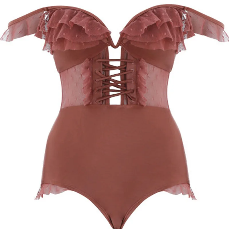 Female Fused Women's One-Piece Swimsuit Swimming Suit Gir One Piece Conceals Stomach Shows Hollow Sexy Spandex Solid |