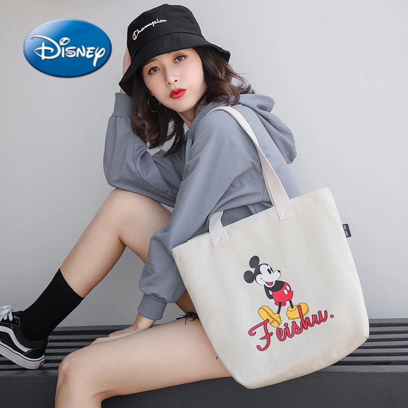 

Disney Mickey Donald Duck Cartoon Woman Canvas Shoulder Bag Girl Fashion Handbag Tote Bag Shopping Bag Kawaii Student Tote Bag