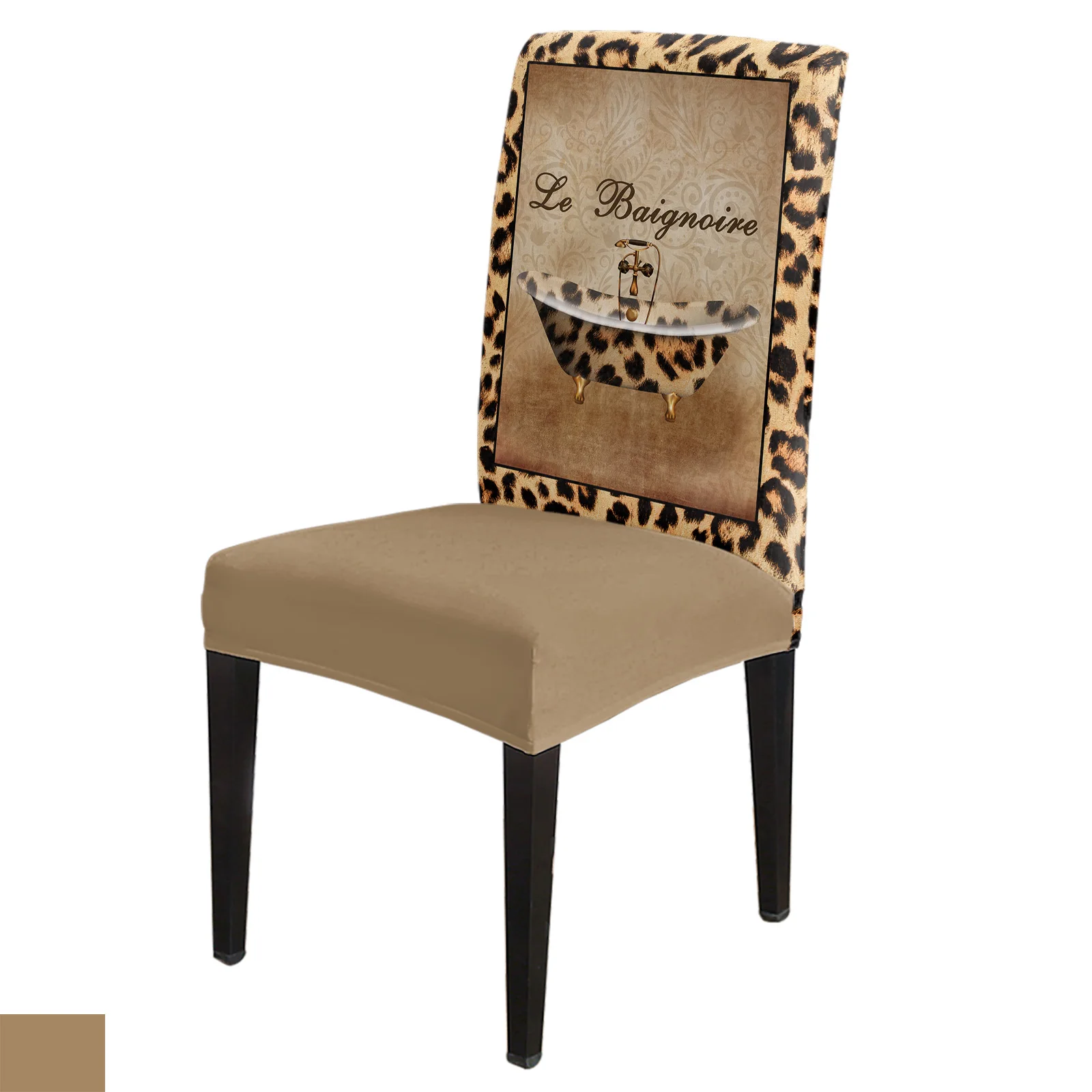 

Leopard Pattern Bathtub Dining Chair Home Decor Chair Covers Living Room Seat Covers for Chairs