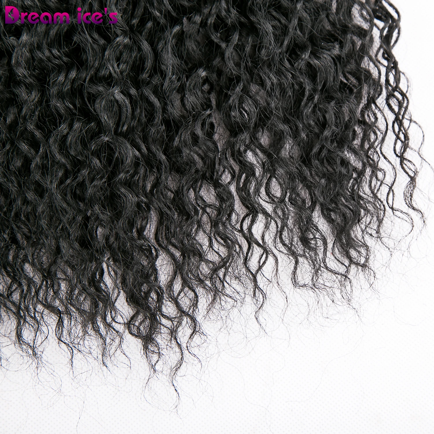 

DREAM.ICE'S HAIR Hair Synthetic Weave 6 Pcs/lot Jerry Curl Hair Bundles Black Long Hair Weaving 16 Inch High Temperature Fiber
