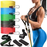 11 pieces resistance bands set crossfit power fitness elastic bands home gym workout pull up strength bands