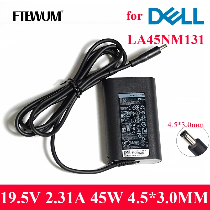 

Laptop Adapter 4.5*3.0mm 19.5V 2.31A 45W Charger for Dell LA45NM131 DA45NM131 XPS 11 12 13 9350 Inspiron 11/13/14/15 7579 L322X