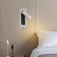 led wall lamp 360 degree rotation of lamp cap bedside lamp in living room bedroom hotel bedside lamp button switch