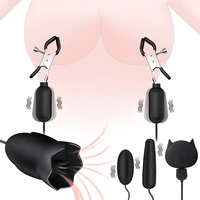 nipple stimulation licking vibrators 10 speed remote control tongue licking jumping egg nipple chest massage sex toys for women