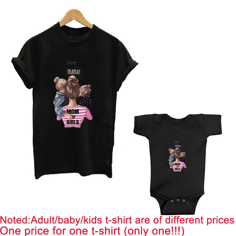 Забавная летняя семейная Одинаковая одежда кавайный черный комбинезон для мамы