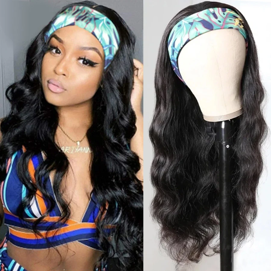 Объемные волнистые человеческие волосы рабочая бразильская повязка на голову