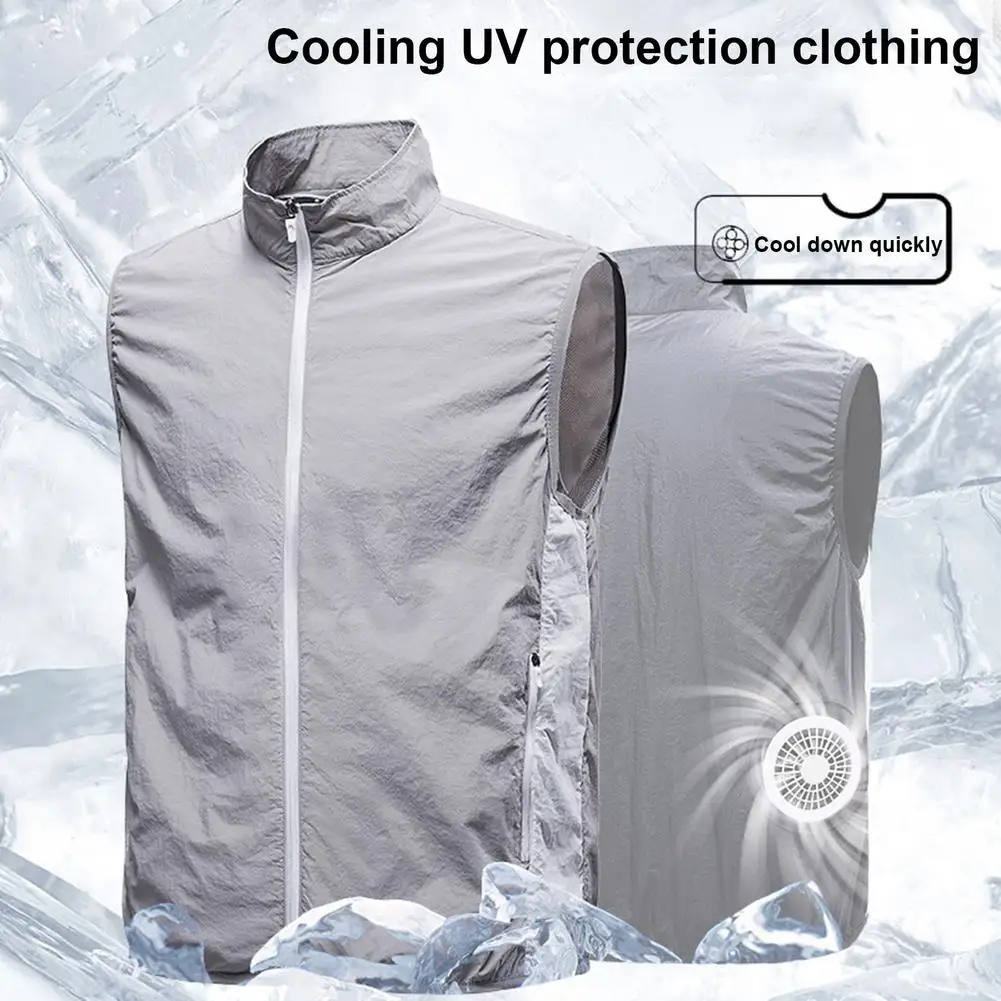 Camisa com ar Condicionado para Ciclismo ao ar Colete de Refrigeração com 2 Verão Unisex Livre Cabolsa Legal Proteção Solar Jaqueta Roupas M-xxl Fãs